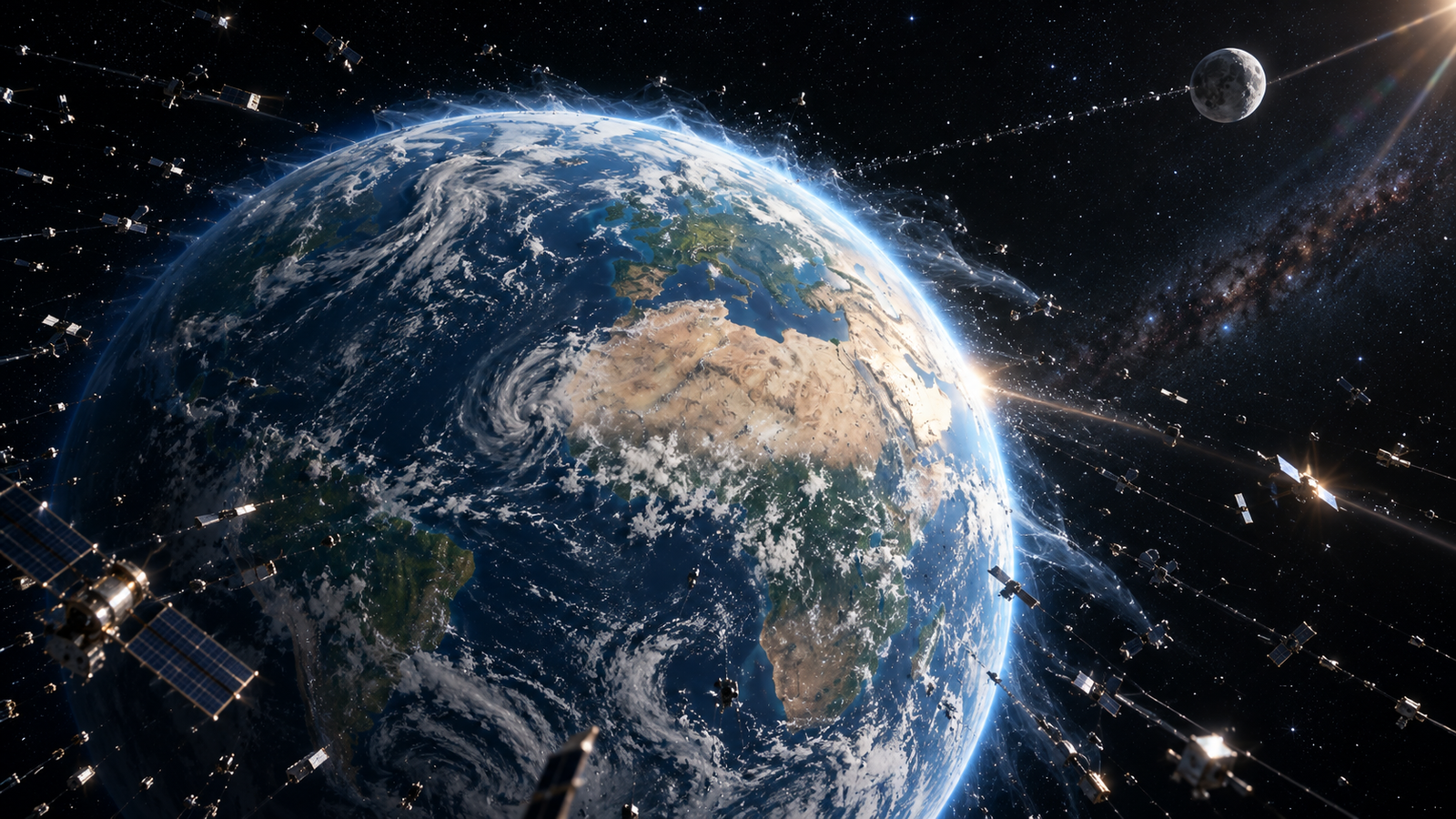 Earth's atmosphere streaming away into space in a hypothetical zero gravity scenario