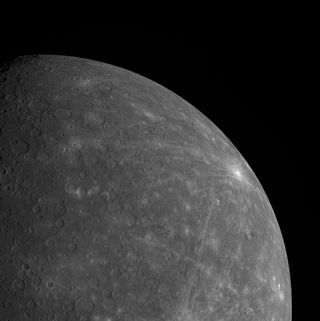 NASA MESSENGER image showing Mercury's cratered southern hemisphere.