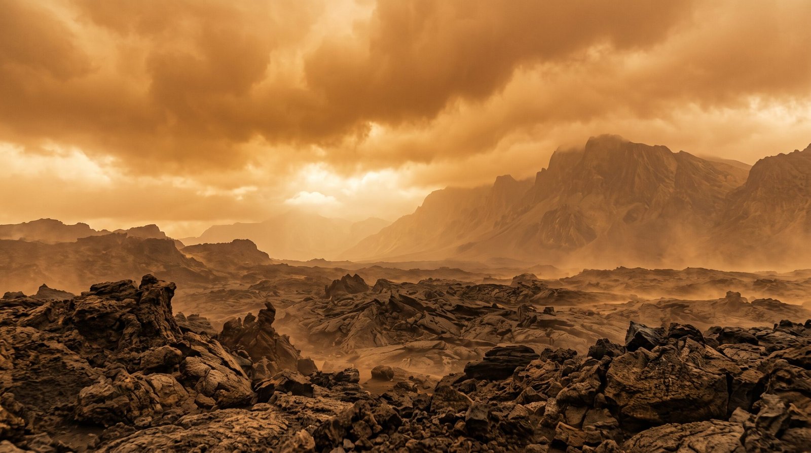 Venus surface beneath an extremely dense atmosphere and crushing pressure