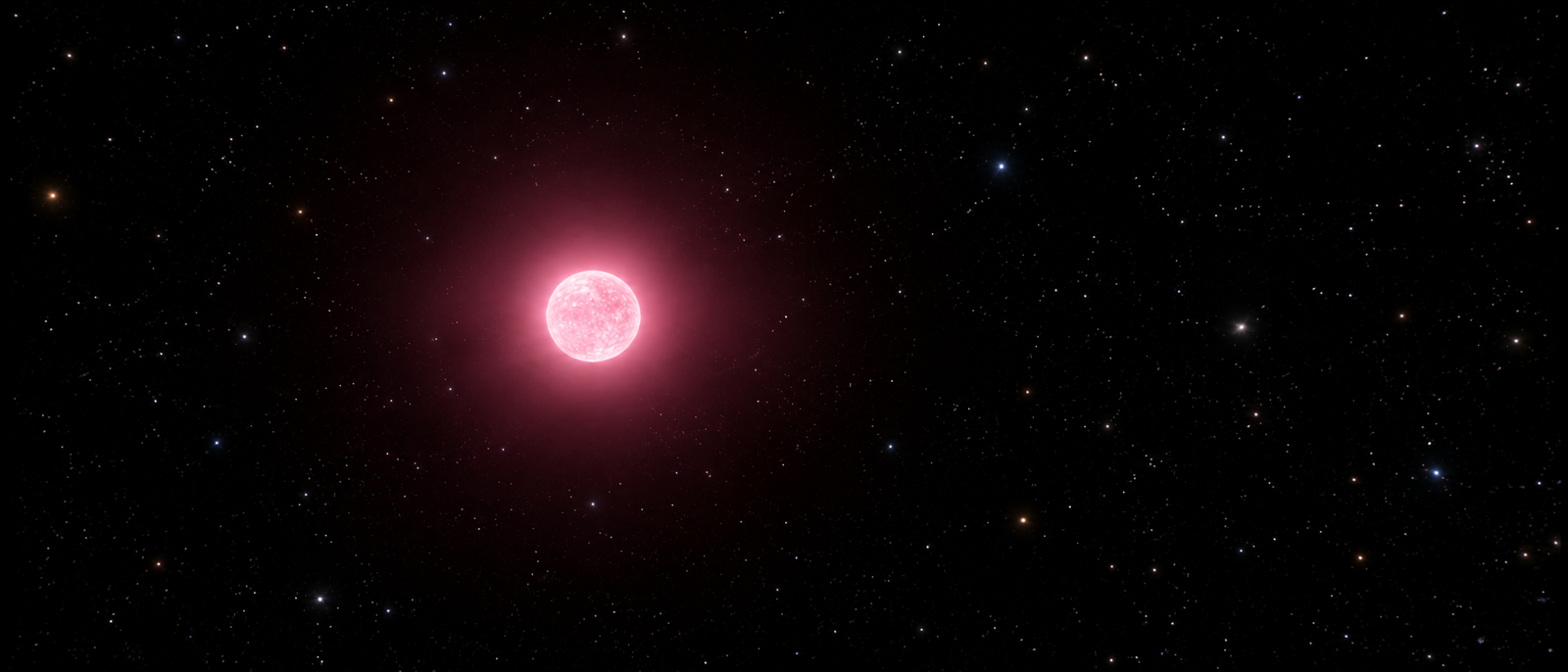 Astronomers Found a Pink Star 48 Light Years Away Artistic scientific visualization of a deep salmon pink white dwarf star glowing in dark space